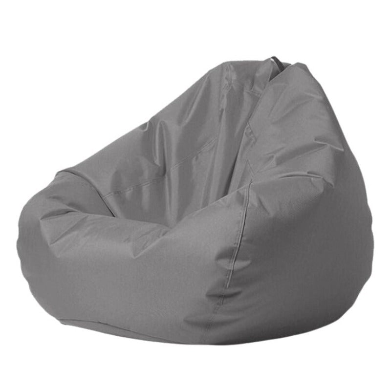 Aussie Outdoor Mykonos Teardrop Bean Bag Cover in Grey, 100x120cm, waterproof Oxford fabric, UV-resistant, modern outdoor seating for patio or balcony