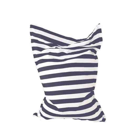 Bertha Premium waterproof floating bean bag cover 140 x 145 single lounger dark grey white stripe on white background