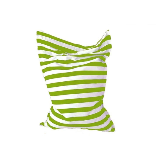 Bertha Premium waterproof floating bean bag cover 140 x 145 single lounger light green white stripe on white background