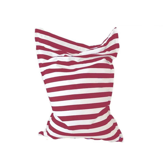 Bertha Premium waterproof floating bean bag cover 140 x 145 single lounger red white stripe on white background