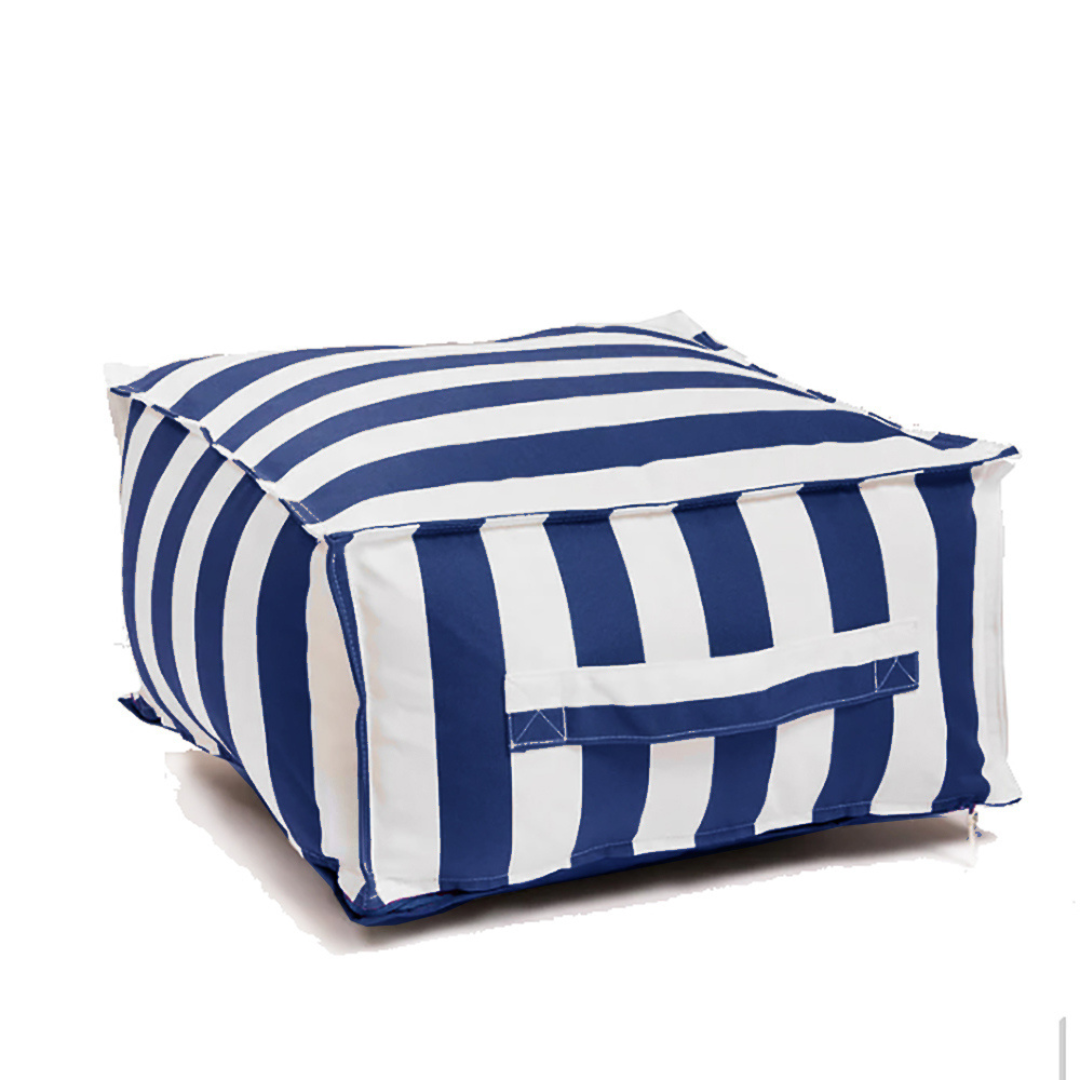 Chill Premium Waterproof Striped Floating Chair Bean Bag Cover White Blue