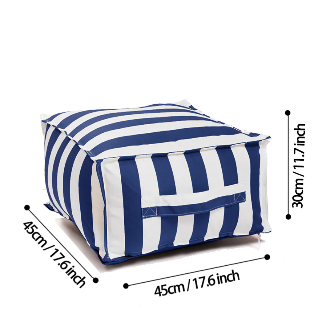 Chill Premium Waterproof Striped Floating Chair Bean Bag Cover White Blue