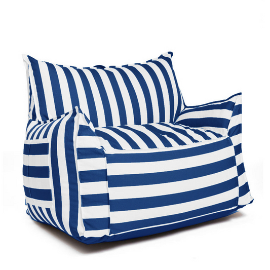 Chill Premium Waterproof Striped Floating Chair Bean Bag Cover White Blue