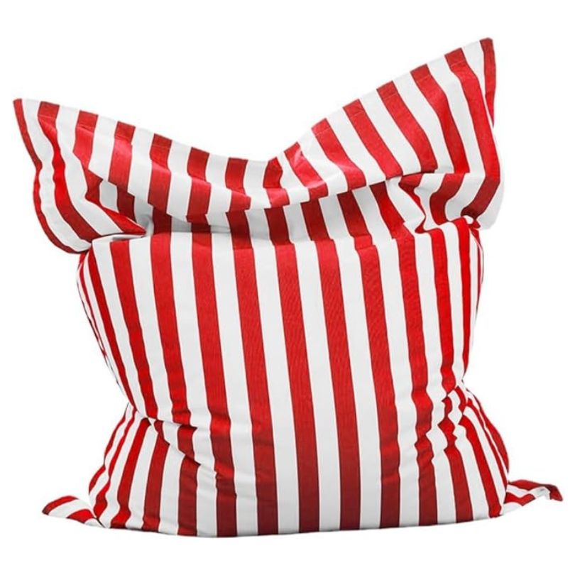 White Red Stripe Bean Bag Cover Aussie Outdoor Cushions Beanbags
