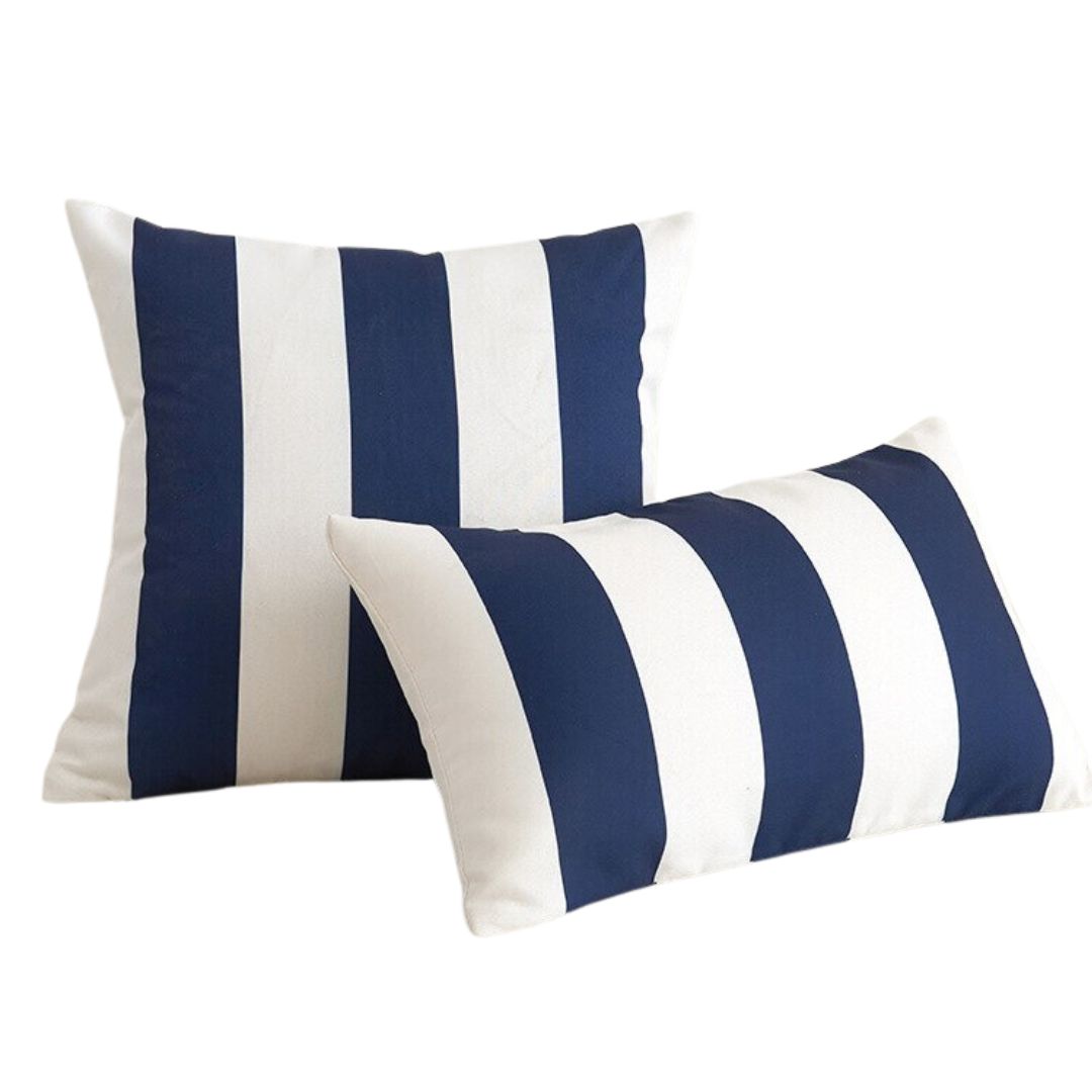 Blue White Striped Cushions Hamptons Outdoor Waterproof Striped