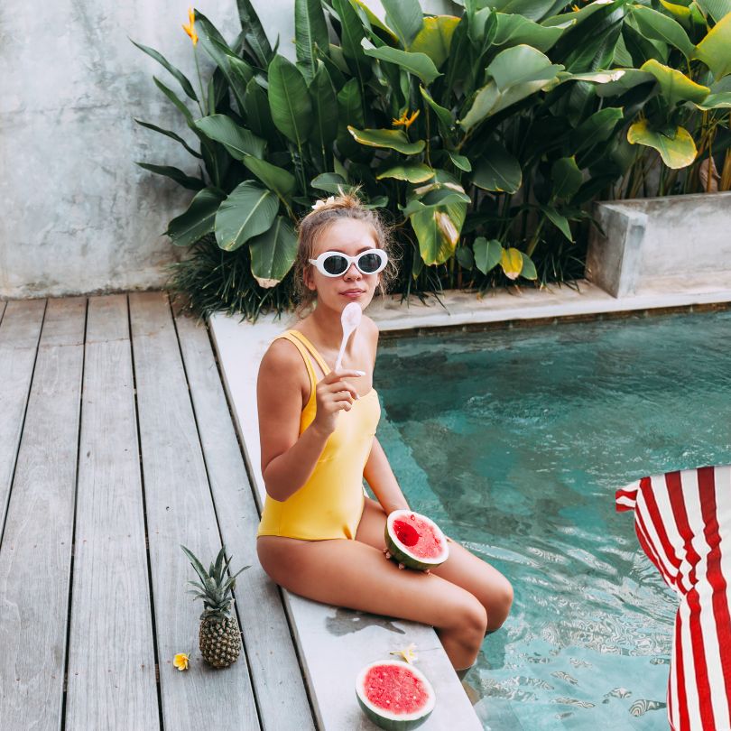 White Red Stripe Bean Bag Cover