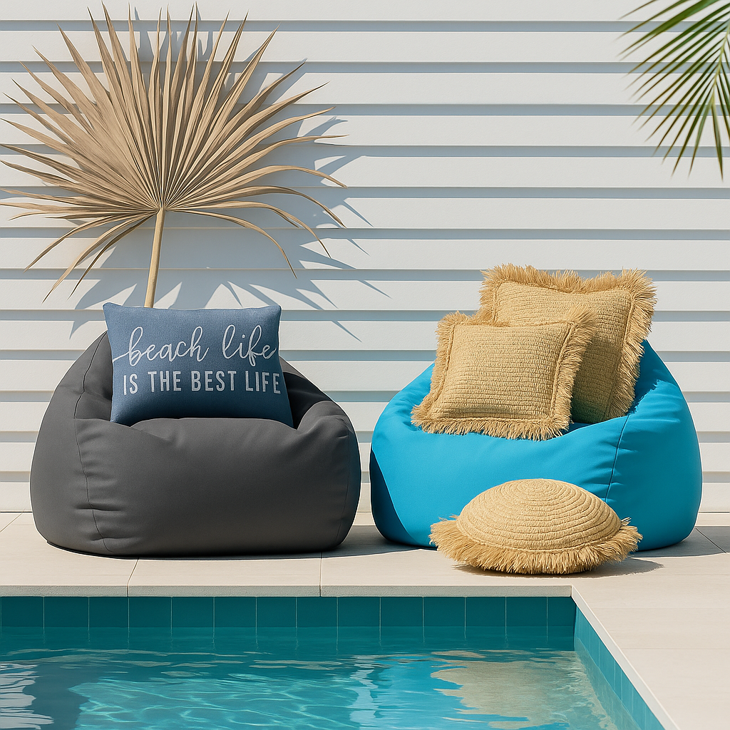 Mykonos Outdoor Waterproof Teardrop Bean Bag Cover – Blue | 100×120cm