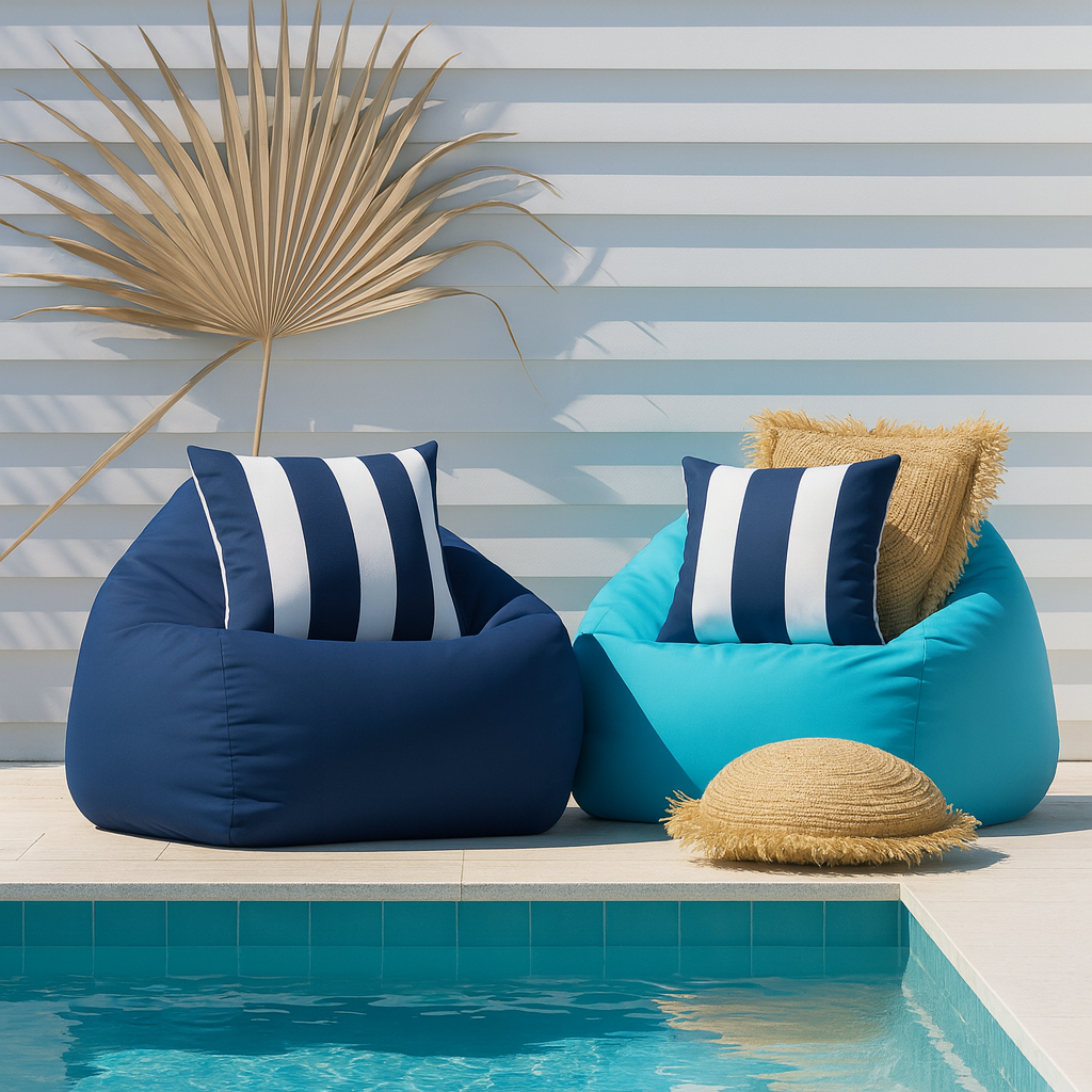 Mykonos Outdoor Waterproof Teardrop Bean Bag Cover – Navy | 100×120cm