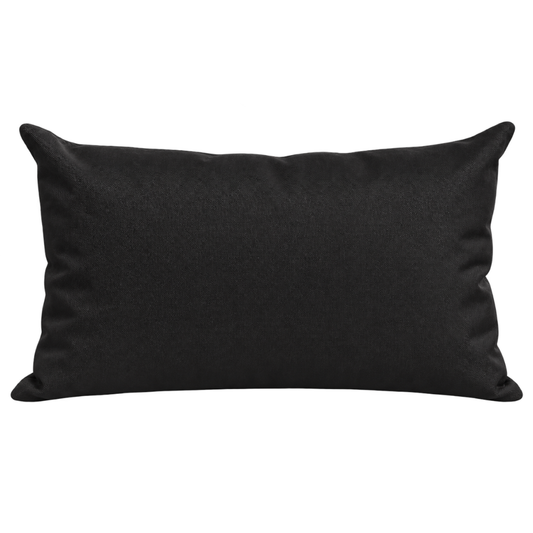 Santorini black weatherproof outdoor cushion cover 30 x 50 cm lumbar
