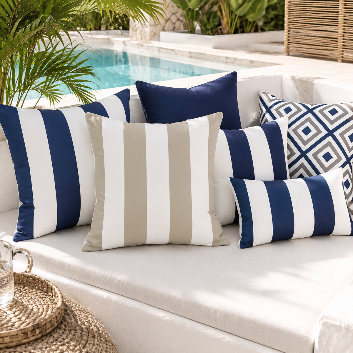 Striped Outdoor Cushion Covers