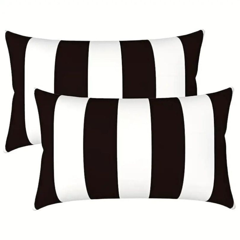 Outdoor cushions black and white stripes hot sale