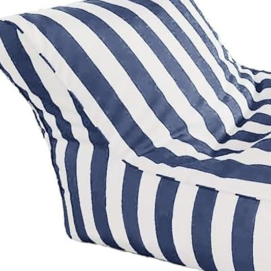 Big Chill Premium Waterproof Striped Floating Lounger Bean Bag Cover Blue White