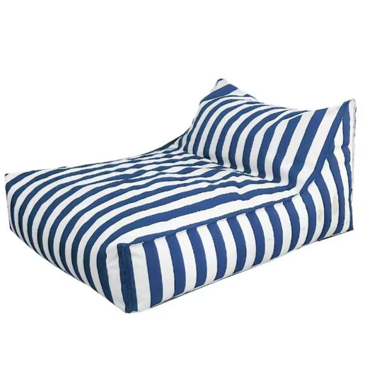 Big Chill Premium Waterproof Floating Lounger Cover – White & Blue Stripe