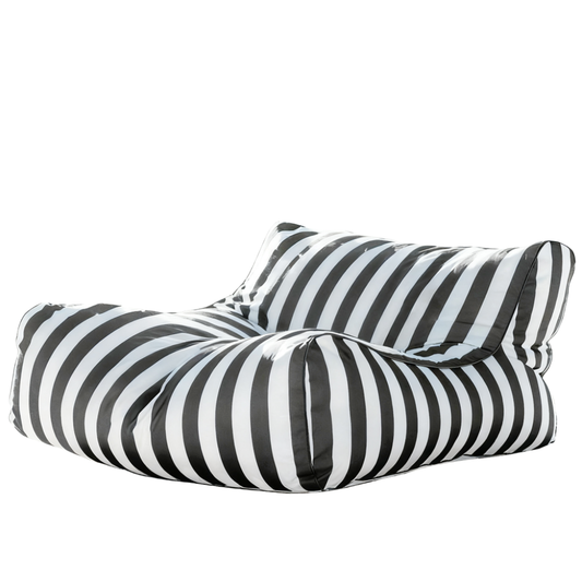 Black and white striped Big Chill King weatherproof outdoor bean bag lounger cover