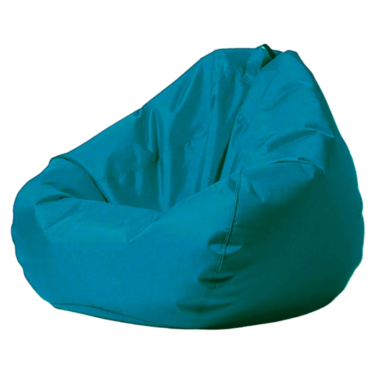 Teal Mykonos weatherproof teardrop beanbag cover, 100 x 120 cm.