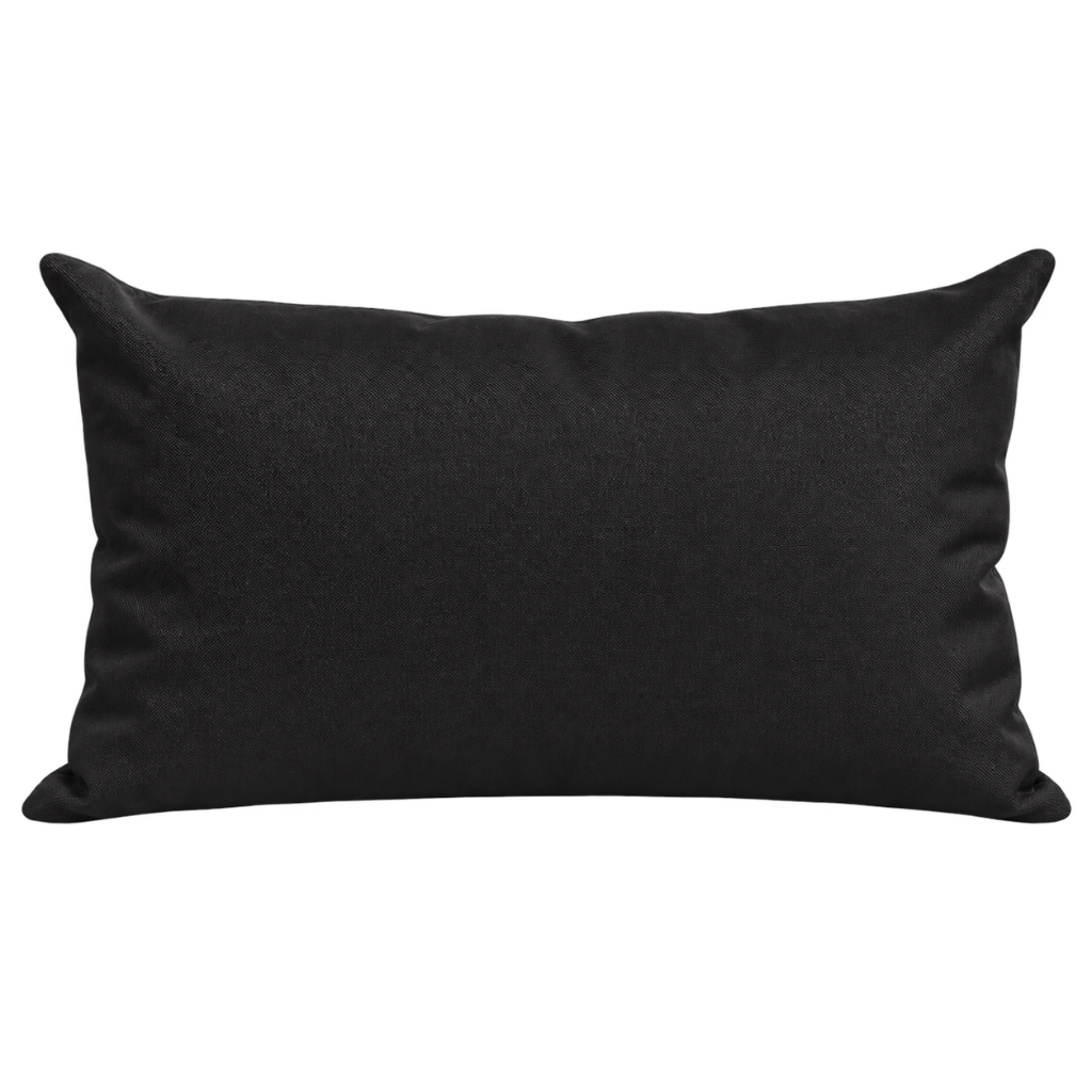 Santorini black weatherproof outdoor cushion cover 30 x 50 cm lumbar